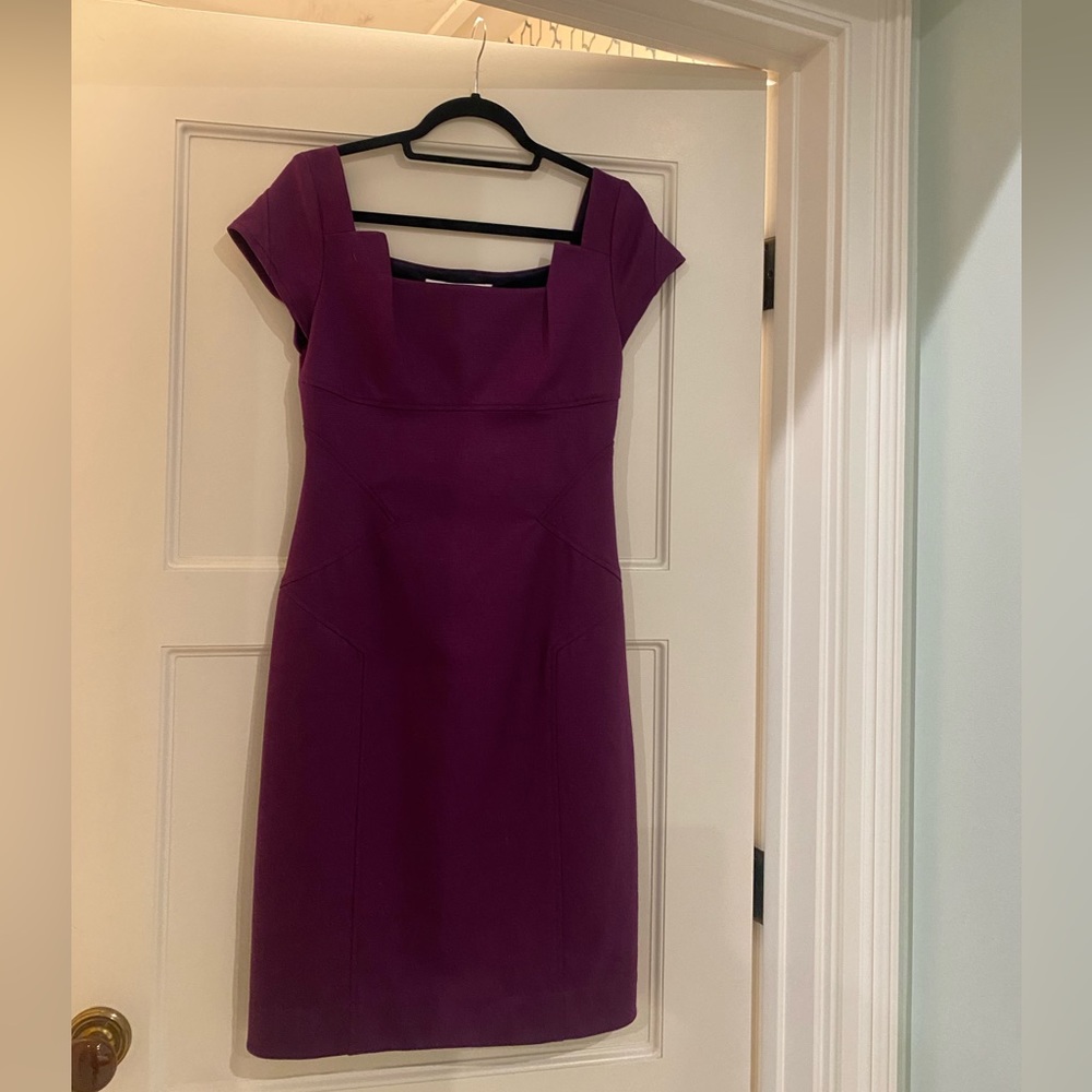 Diane Von Furstenberg purple fitted dress.  Size 8